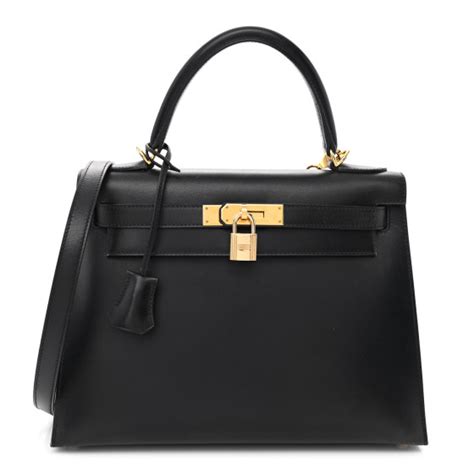 HERMES Box Kelly Sellier 28 Black 1433201 